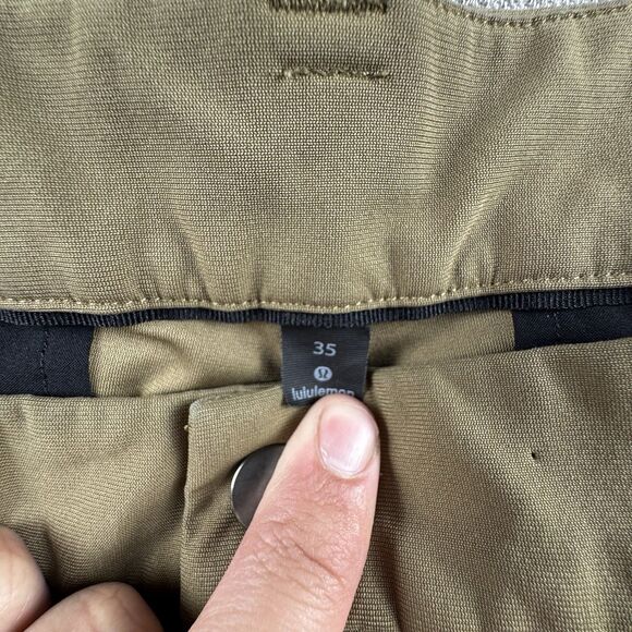 Lululemon Commission Pant Mens 35x31 Beige ABC Golf Stretch Commute Warpstreme - Picture 6 of 10